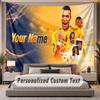Custom Name Text Tapestry Kylian Mbappe Personalized Polyester Wall Tapestry For Bedroom And Room