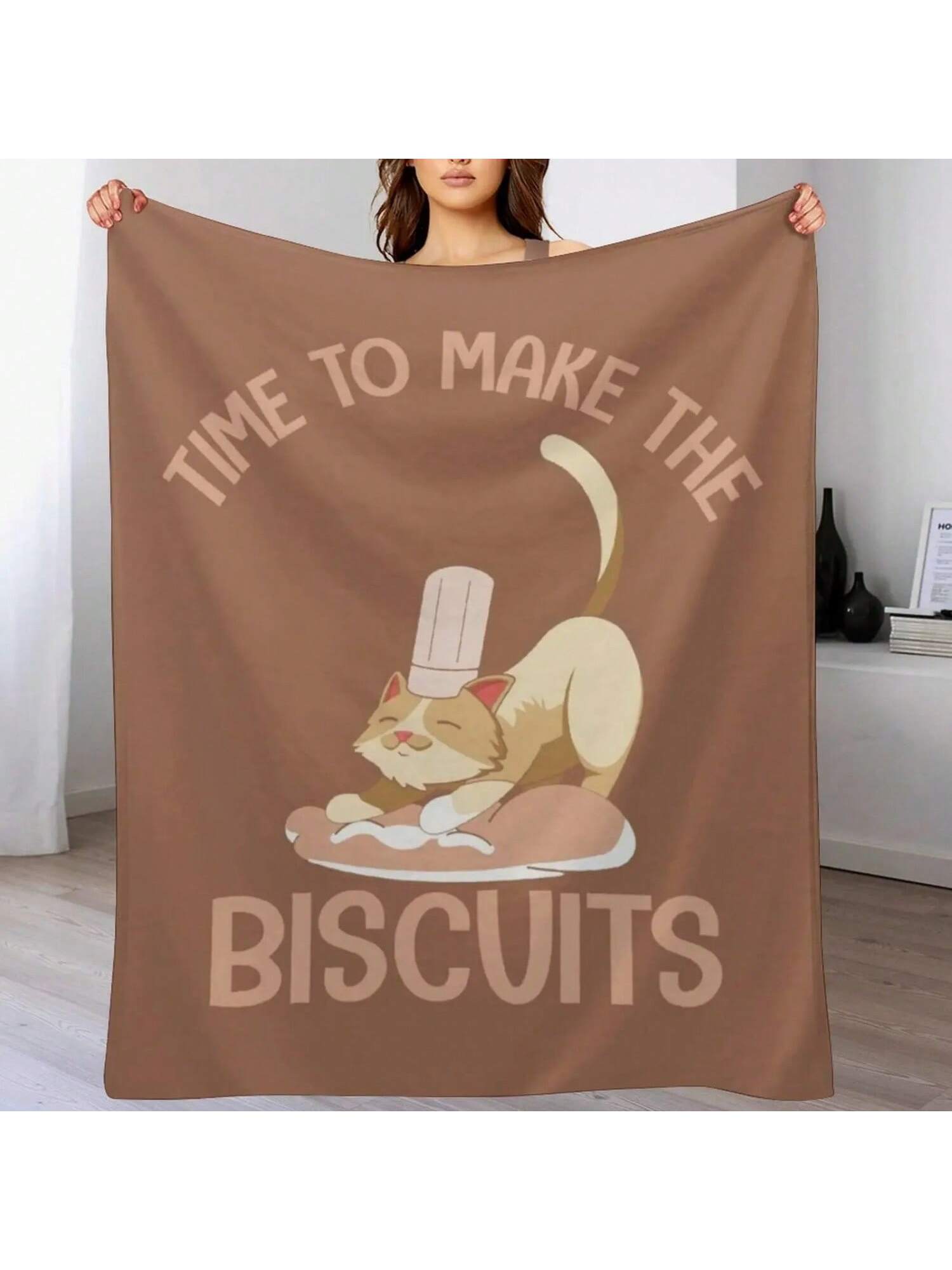 

Cat Making Biscuits Throw Blanket Cute Plaid Picnic Sofa Quilt Plush Blankets 75X95CM серый