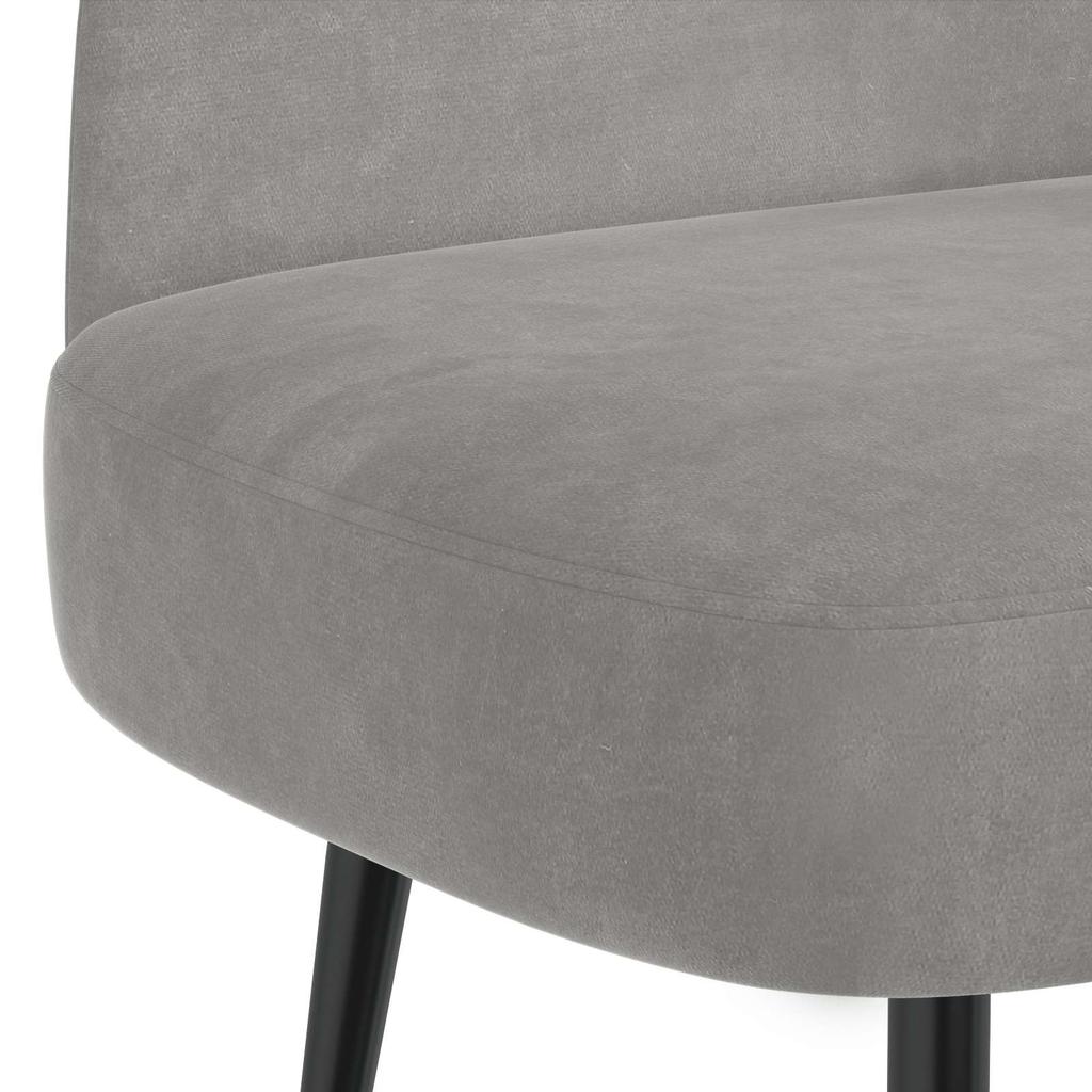 Padded Bench with Backrest Light Grey 110 X 60 X 76 Cm Velvet