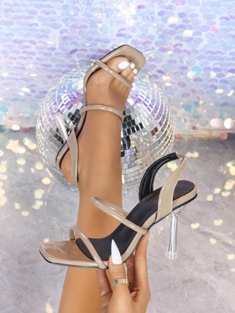 Mode Damen Sommer Mode Slipper High Heel Sandalen Frauen Elegant Eckige Zehen Absatz Hochzeit Bankett Schuhe Große Größe 35-46 Sandalen