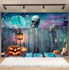 Horror Halloween Photography Background Moon Night Castle Forest Pumpkin Lantern Skeleton Family Party Photo Backdrop Decoration420