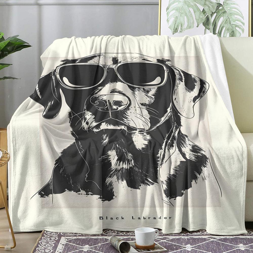 Portrait of a Puppy Throw Soft Flannel Throw Summer AC Blanket Lightweight Cool Nap Blanket for Sofa Bed Couch Travel 75cmx90cm