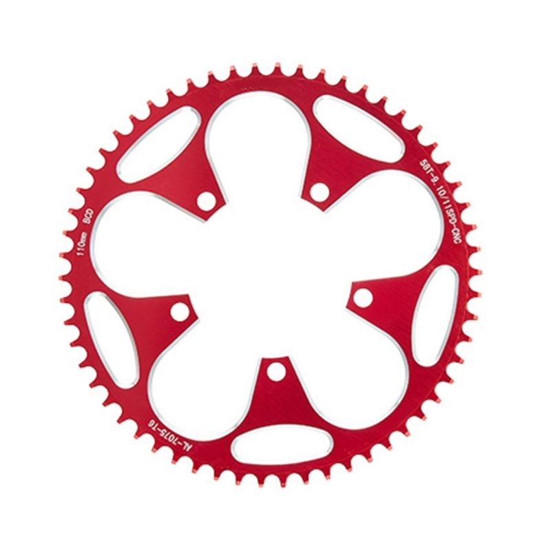 110BCD/130BCD Narrow Wide Chainring Aluminum Alloy Mountain Bicycles 5 Screws Round Chainring Direct Mounted Chainring