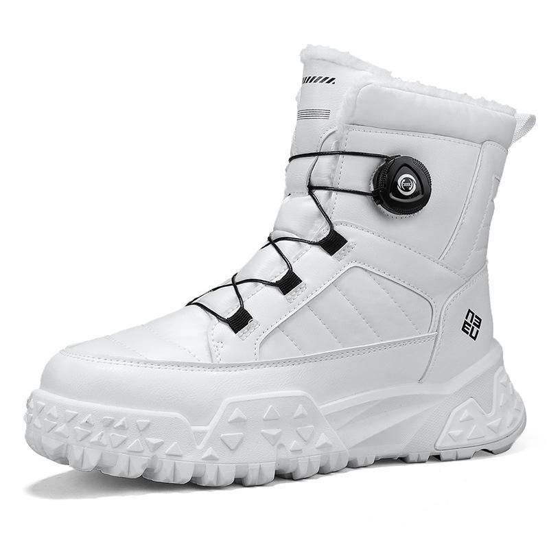 

Мужские зимние ботинки бархатные утепленные морозостойкие на толстой подошве Северо-восточные хлопковые ботинки зимние новые морозостойкие с высоким голенищем и поворотной застежкой хлопковые ботинки 44