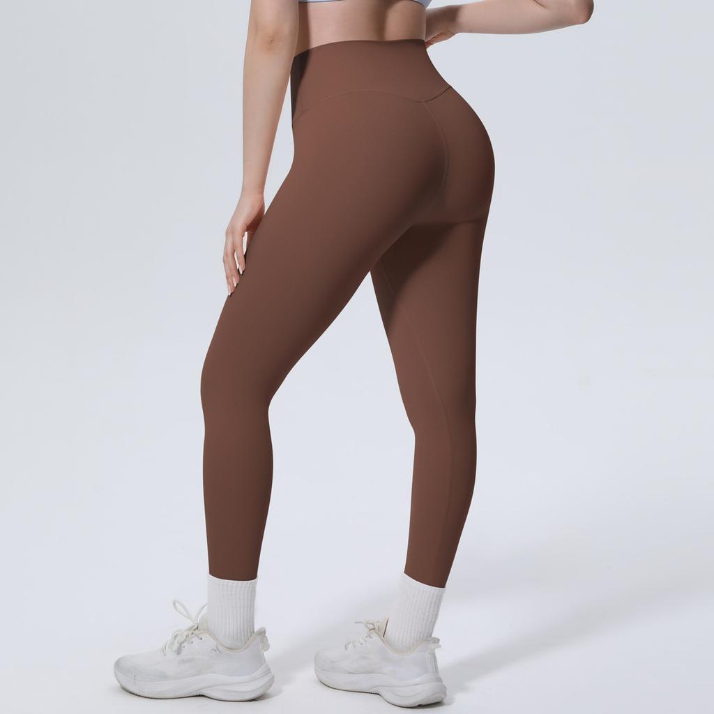 Thin Ice-like Skin-friendly Breathable Double-sided Brocade Solid Color Yoga Pants For Sports Running Fitness Yoga Clothes For Women