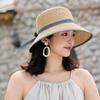 Summer New Hat Women's Sunshade Sunscreen Streamer Lafite Straw Hat Summer Travel