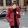 Women’s Short Hooded Windproof Thicken Warm Winter Jacket With Big Fur Collar