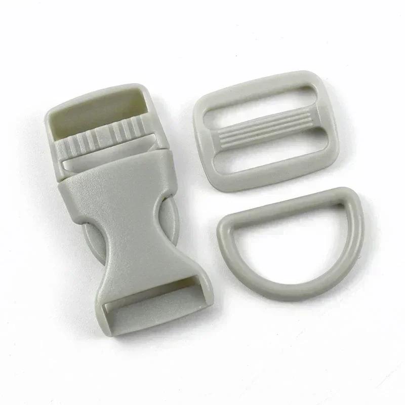 Meetee 2-10Sets Quick Release Buckle Webbing Adjust Clasp Set 15/20/25mm Plastic D Ring Hook for Backpack Safety Chair Accessory