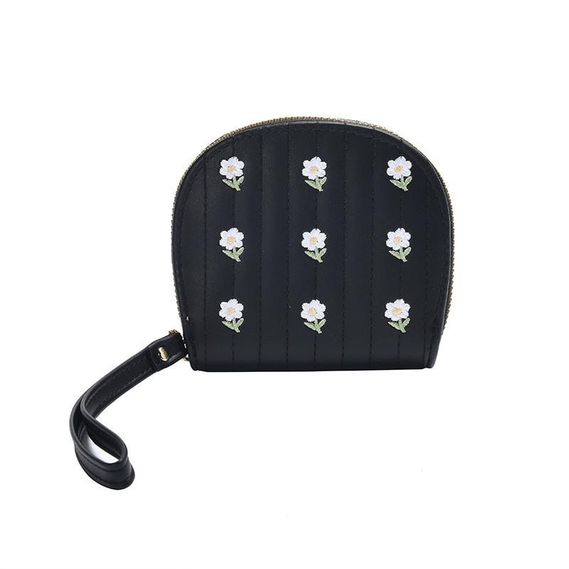 New Korean Style Coin Purse Women Short Fresh Floral Pattern Student Zipper Card Holder Multi-function Coin Clip