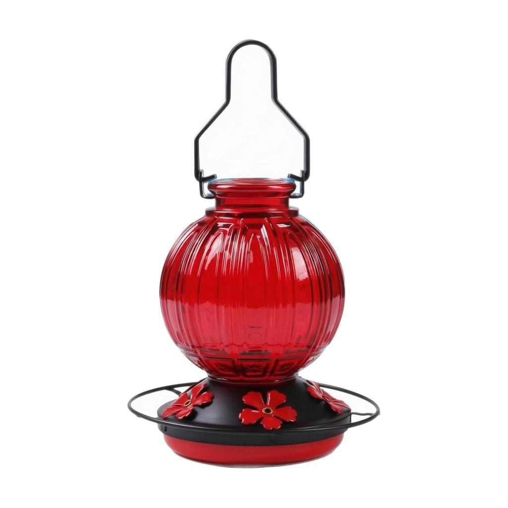 Handmade Glass Nectar Feeder Outdoor Easy to Refill for Bird Watchers,