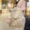Schoolbag1011 New Korean Style Washed Fabric Women's Backpack, Versatile Casual Middle School School Lightweight Color-Blocked Girls' Backpack