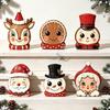 Snowman Christmas Tabletop Figure Wooden Freestanding Mantel Figure  Mantel Decor