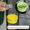 Removable Parrot Food Water Bowl Plastic Parrot Feeding Cup Bird Food Dish For Bird Cage