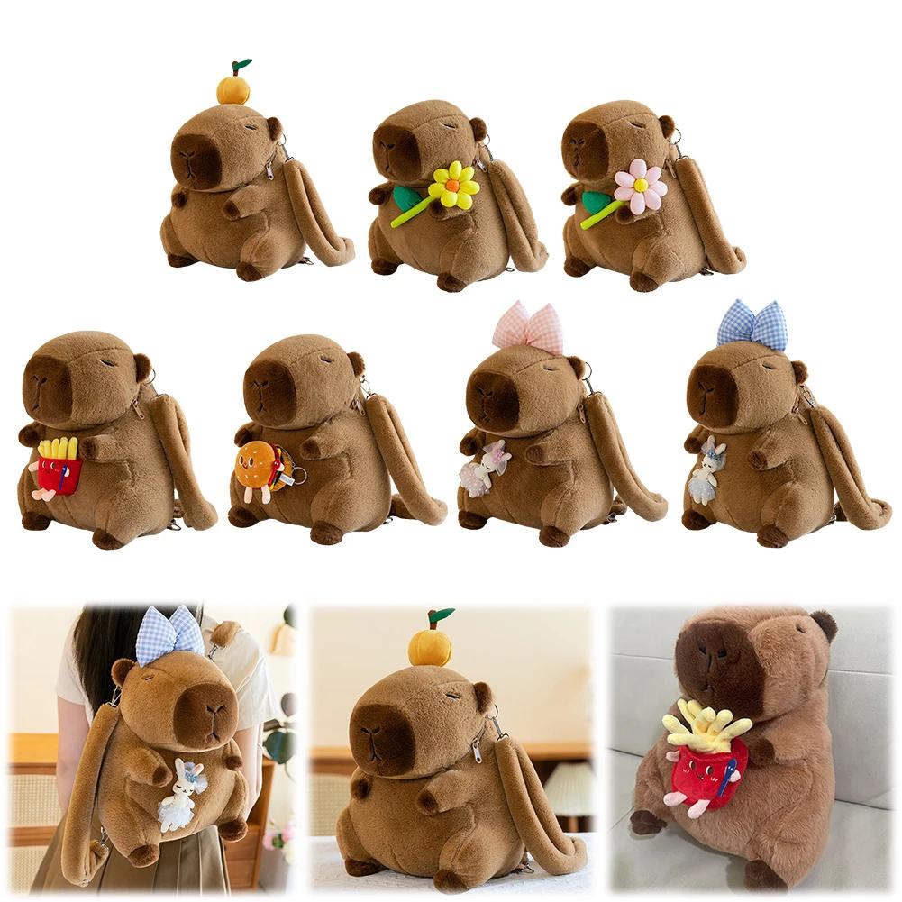 Süßer Capybara Plüschrucksack Lustige Cartoon Capybara Umhängetasche Schultasche für Kinder