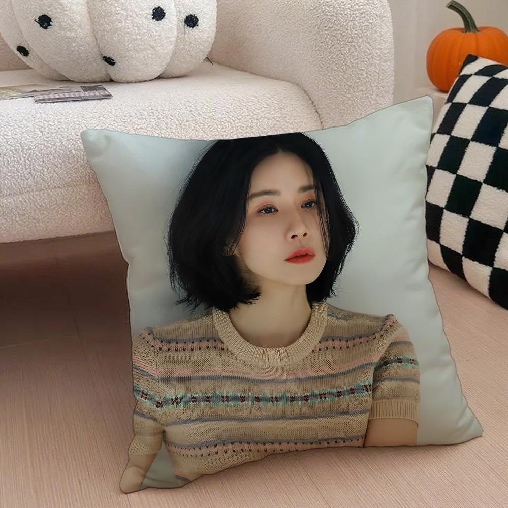 Actor Elegant LLee Bo Young Cushion Cover Throw Pillow Cover Hidden Button Durable Polyester Chair Cushion