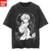Vintage Washed Jujutsu Kaisen T Shirt Anime Gojo Satoru Graphic Print Cotton Tee Men Women Casual Streetwear Short Sleeve Tops