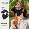 Women Full Face Uv Protection Large Brim Open Top Sun Hat With Integrated Face Shield