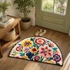 Non Slip Half Circle Doormat Wear Resistant Entryway Foot Mat Vintage Welcome Mat  Home Decor