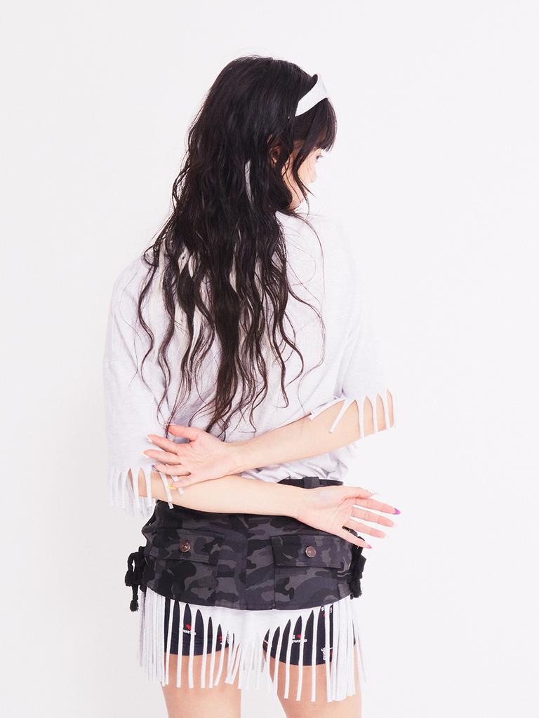As If Cali Camouflage Lace-Up Wrap Skirt Charcoal