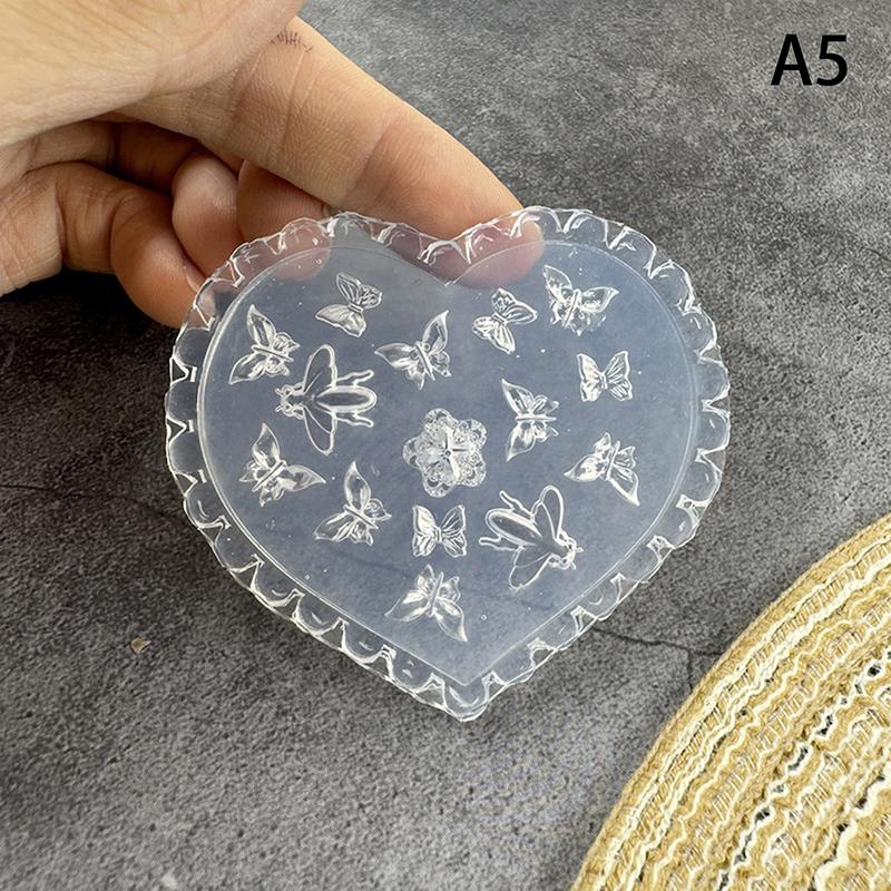 Cartoon Silicone Nail Carving Mold Flower Bow Nail Decorations Stereoscopic Stamping Plate Nails Diy Design Manicure Tools
