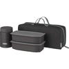 Thermos Vacuum Insulated Soup Lunch Set 1.0L Black Gray Structure Dedicated Pouch Washable Container Microwave Safe Bento Box JEH-1000 BKGY