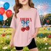 Kids Short Sleeve T Shirt Independence Day Print Top America Graphic Tee Casual Summer Wear for Boys and Girls