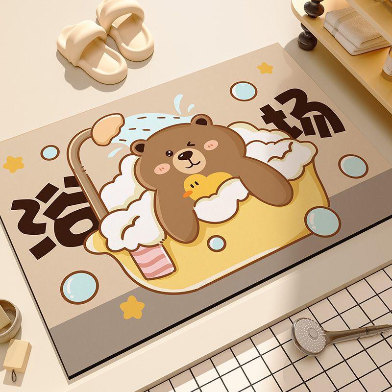 Diatom Mud Soft Absorbent Anti-Slip Quick-Dry Cute Bathroom Mat