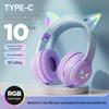 BT618 Cat Ear Gradient Bluetooth Wireless Gaming Headphones