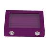 Jewelry Box 7 Slots Velvet Jewellery Holder Storage Display Case for Earring Bracelet Purple