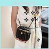 Vintage Style Flower Shape Lock Crossbody Bag With Trendy Stitching For Teens