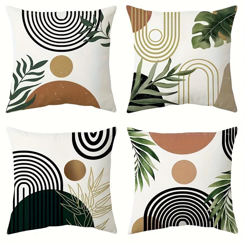 Bohemian Home Decoration Pillowcase Minimalist Line Leaf Printing Living Room Sofa Cushion Cover Bedroom Room Decoration