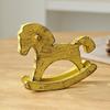 Hand-painted Wood Rocking Horse Figurine Vintage Miniature Rocking Horse Statue Home Office Living Room Desktop Decoration Ornament