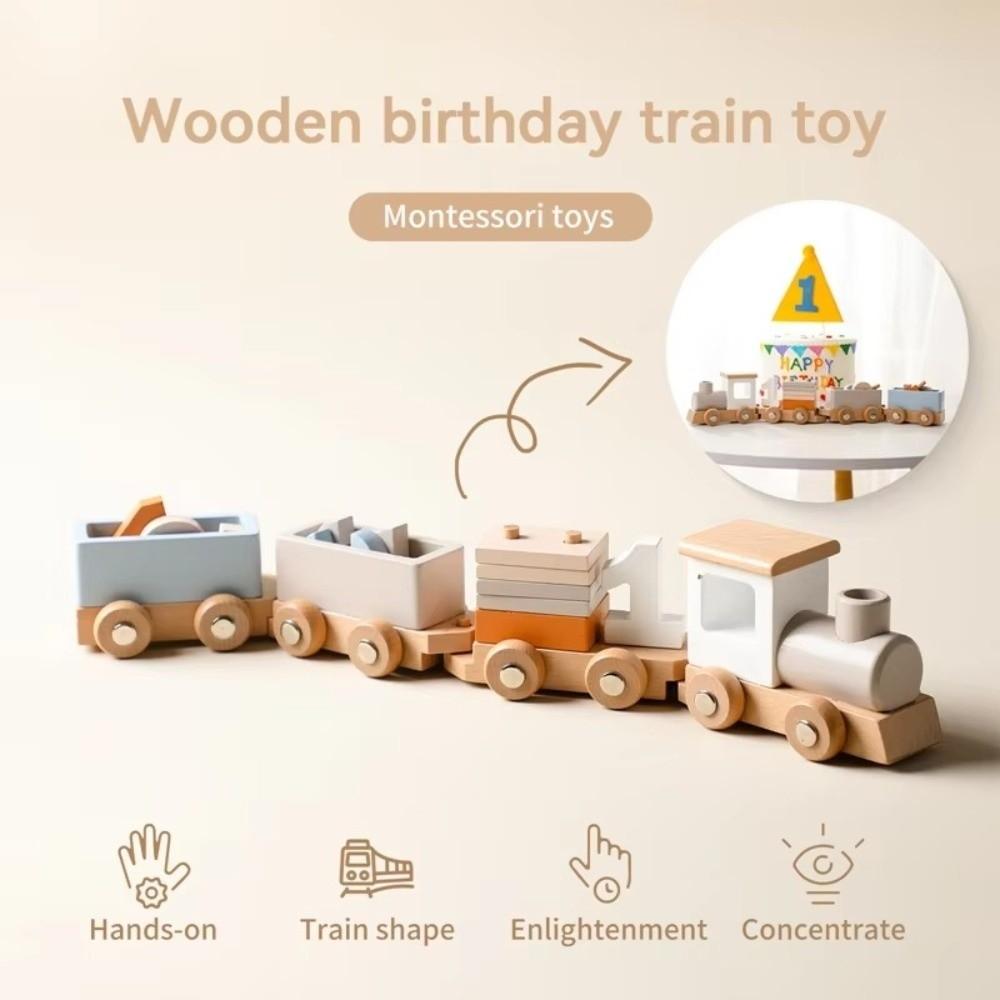 Wood Wooden Trolley Toy Blocks Baby Educational Toys Montessori Toys Educational Gift
