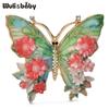 Vintage Big Flower Butterfly Brooches 5-color Beautiful Insects Brooch For Women's Clothes Pins Gifts