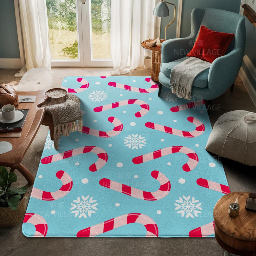 House Entrance Carpet Home Door Mat Living Room Bath Foot Bathroom Non-slip Water Absorption Rugs Bath Merry Christmas Winter