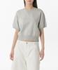 Woman Women'S Double Knit Short Sleeve Sweatshirt [Medium Grey]