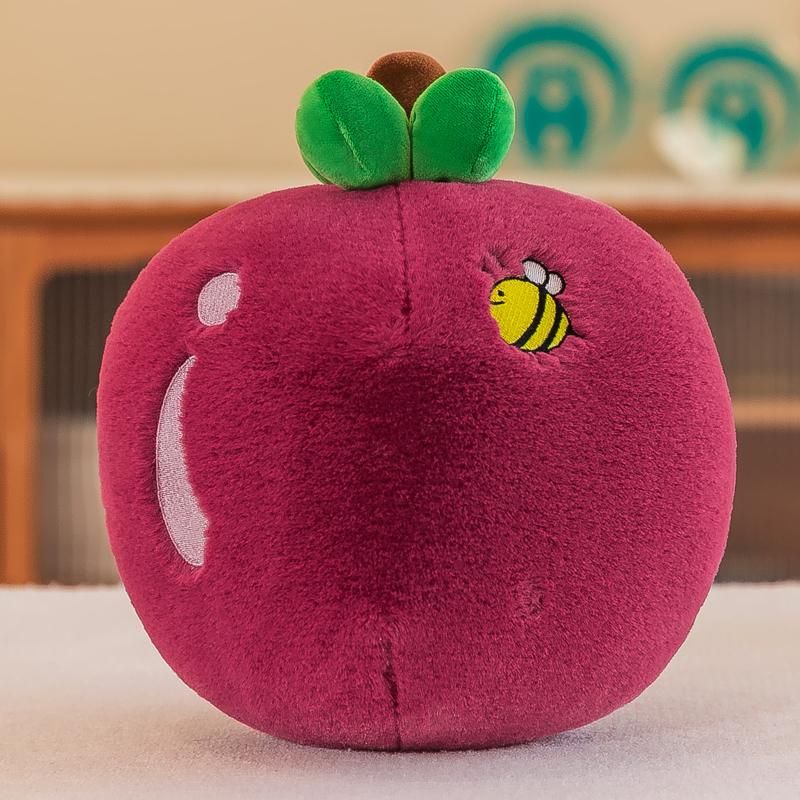 Simulation Orchard Persimmon Mangosteen Cartoon Caterpillar Apple Plush Toy Creative Stuffed Imitation Fruit Pillow Home Decor