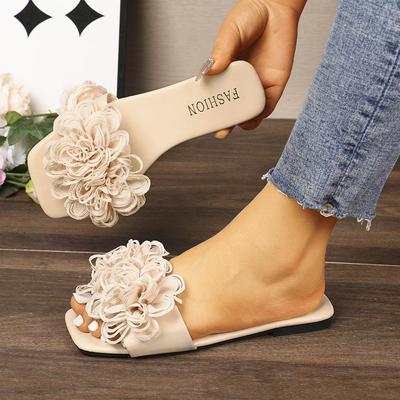 Modische, lässige, flache Sandalen für Damen, vielseitige Outdoor-Kleidung, flache Hausschuhe zum Tragen im Freien