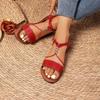 Summer new daily wear round head flat bottom open toe cross buckle with beach sandals women