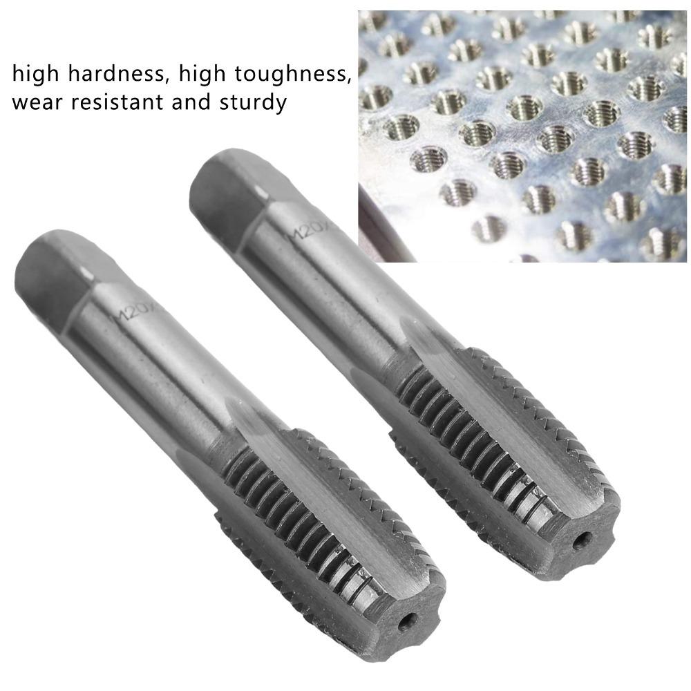 2PCS Engraved Size Marking Hand Tap M18 x 2.5mm / M20 x 2.5mm Straight Flute Tap  Automotive Repair