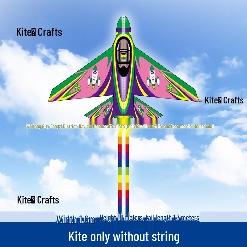 Easy-Fly Rocket Airplane Kite for Kids & Adults - Light Breeze Outdoor Toy
