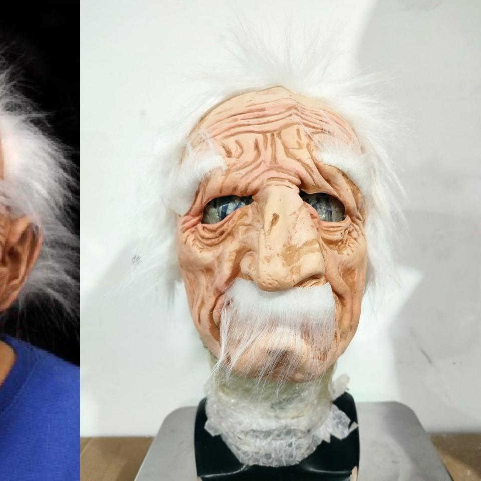 

Маска дедушки с белой бородой из латекса One size бежевый