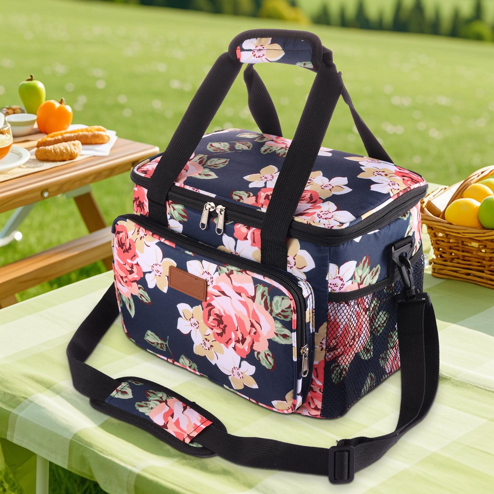 

15L Insulation Food Bags Waterproof Thermal Insulation Lunch Bags with Adjustable Shoulder Strap Leakproof Insulated Cooler Tote