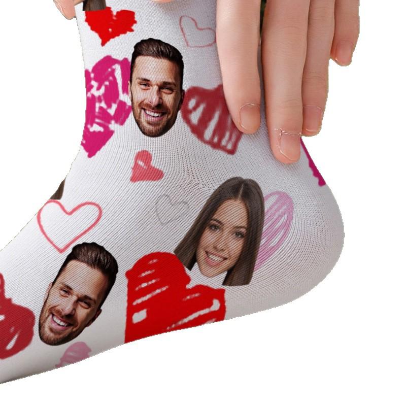 3D Digital Face Socks - Exclusive DIY Print, Christmas Gifts, Polyester, Versatile 360 Design