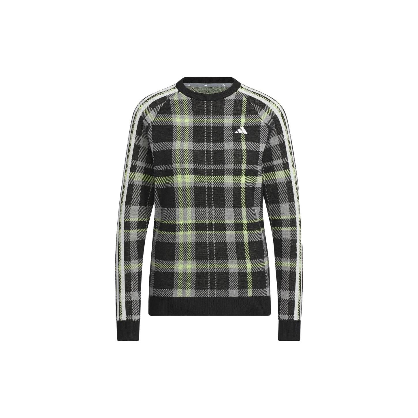 

Adidas Plaid Crew Neck Casual Long Sleeve T Shirt Women Tops Black HY0906 S