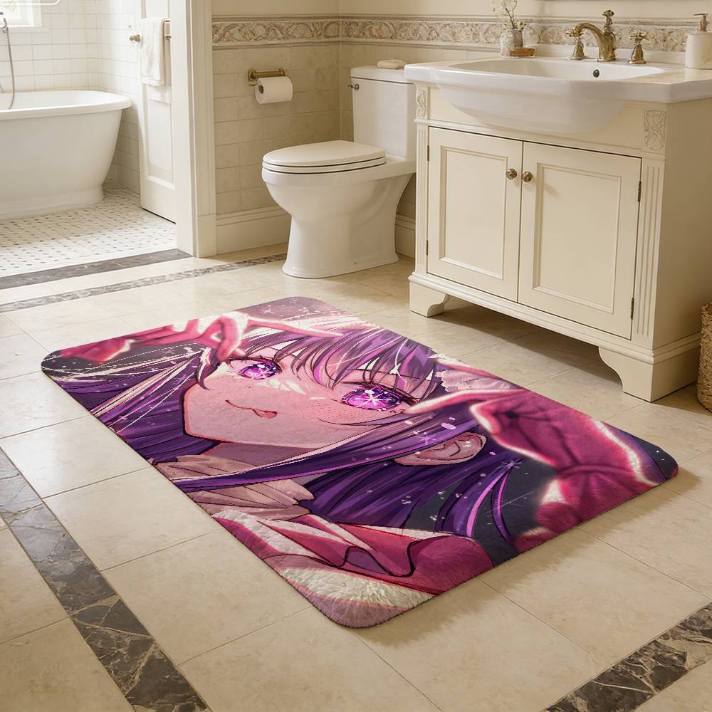 pretty girl anime O-Oshi No Ko Door Mat Nordic Style Bedroom Living Room Doormat Home Balcony Anti-Slip Alfombra