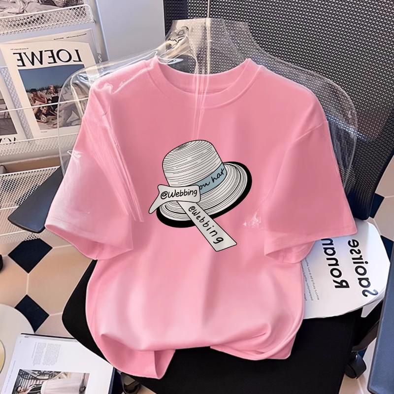 Stylish Women's White Cartoon Round Neck Short Sleeve Loose T-shirt for Summer 2026