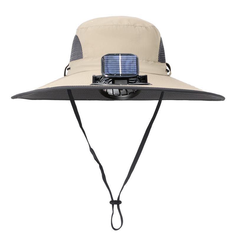 Men's Solar-Powered Sun Hat with USB Fan for Outdoor Summer Activities