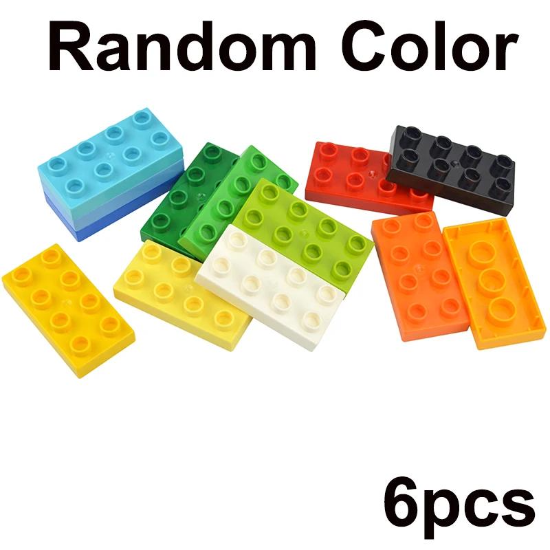 Big Size Duploes Building Blocks City Colorful Bulk Large Particle 2x2 2x4 Parts Assembled Thin Bricks Compatible Large Toy Gift
