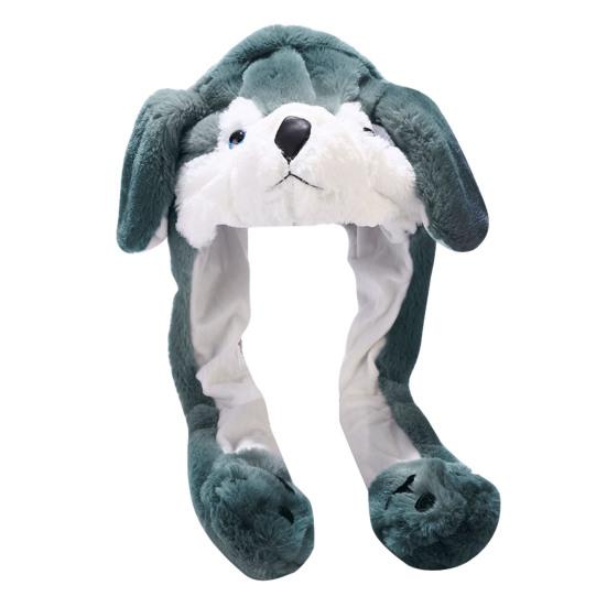 

Шапка с мультяшным животным и прыгающими ушками, супермягкая ультра-толстая ветрозащитная шапка-бини, шапка-бини для косплея, шапка с изображением пингвина и панды Little Dog